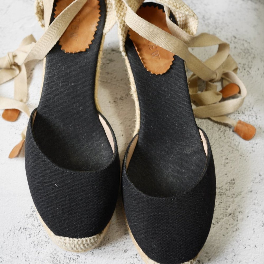 J Crew Closed Toe High Wedge Heel Espadrilles Shoes